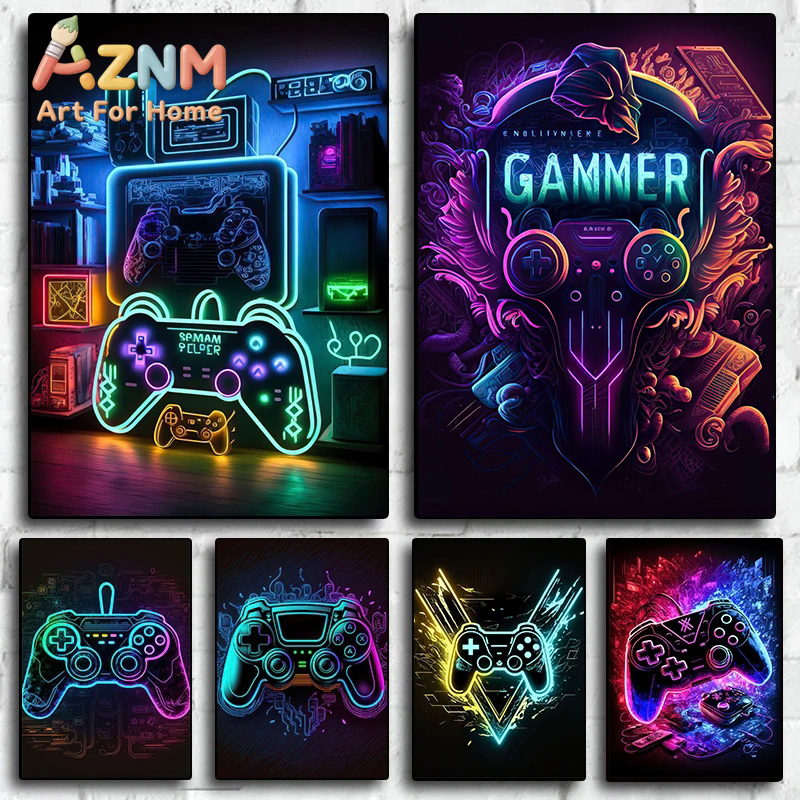 Póster Moderno de Neón Pop par - Gaming Controller reseña y precio