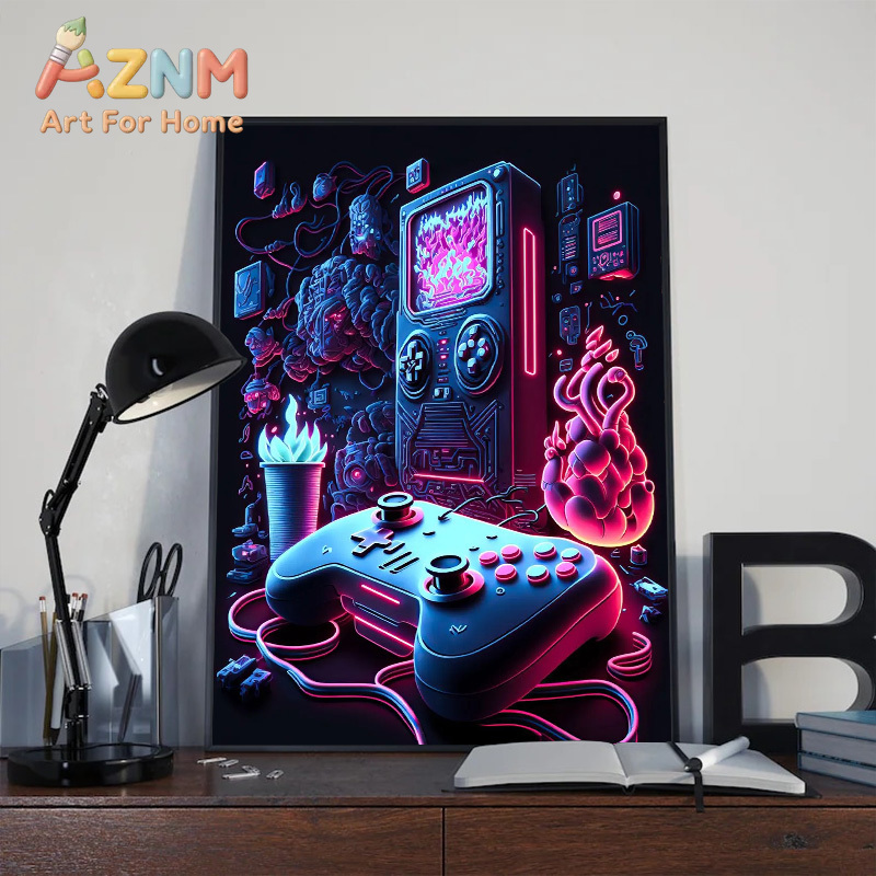 Póster Moderno de Neón Pop par - Gaming Controller reseña y precio