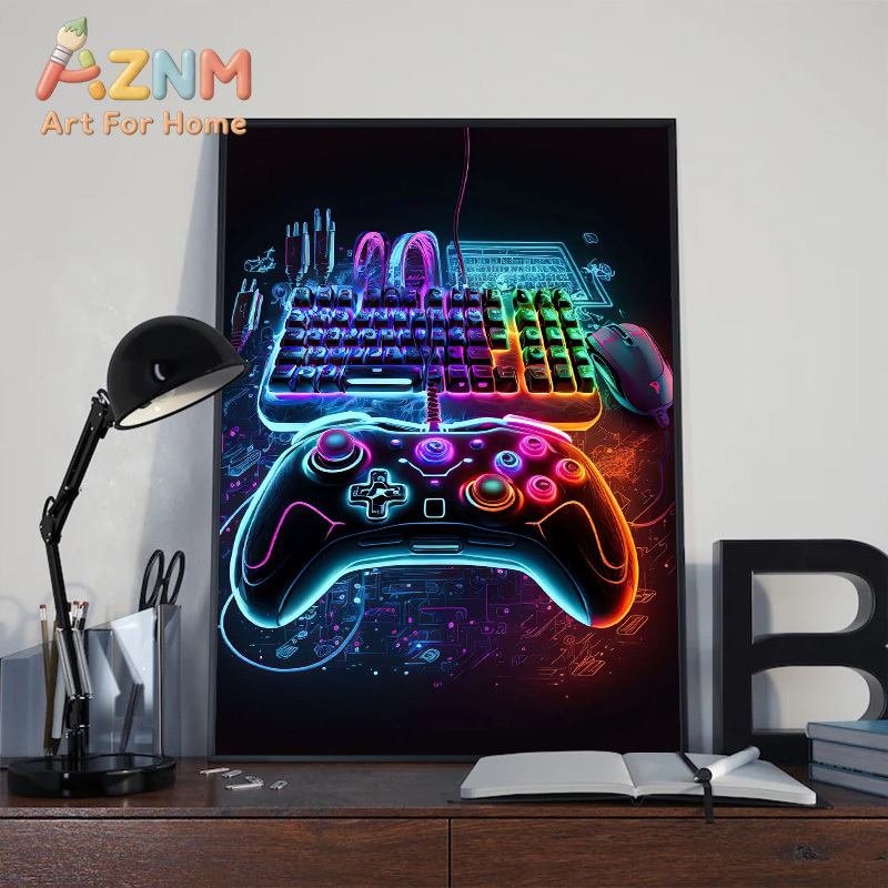 Póster Moderno de Neón Pop par - Gaming Controller reseña y precio