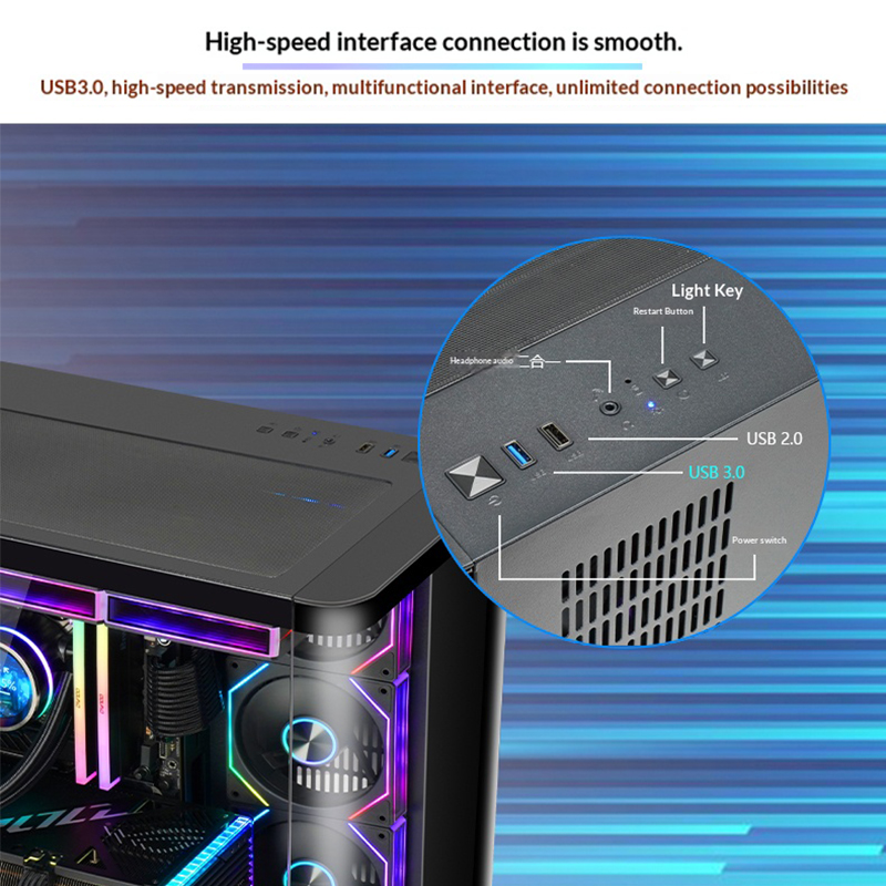 Gabinete Gamer WJCOOLMAN Sky C - Pc Gaming Vist reseña y precio
